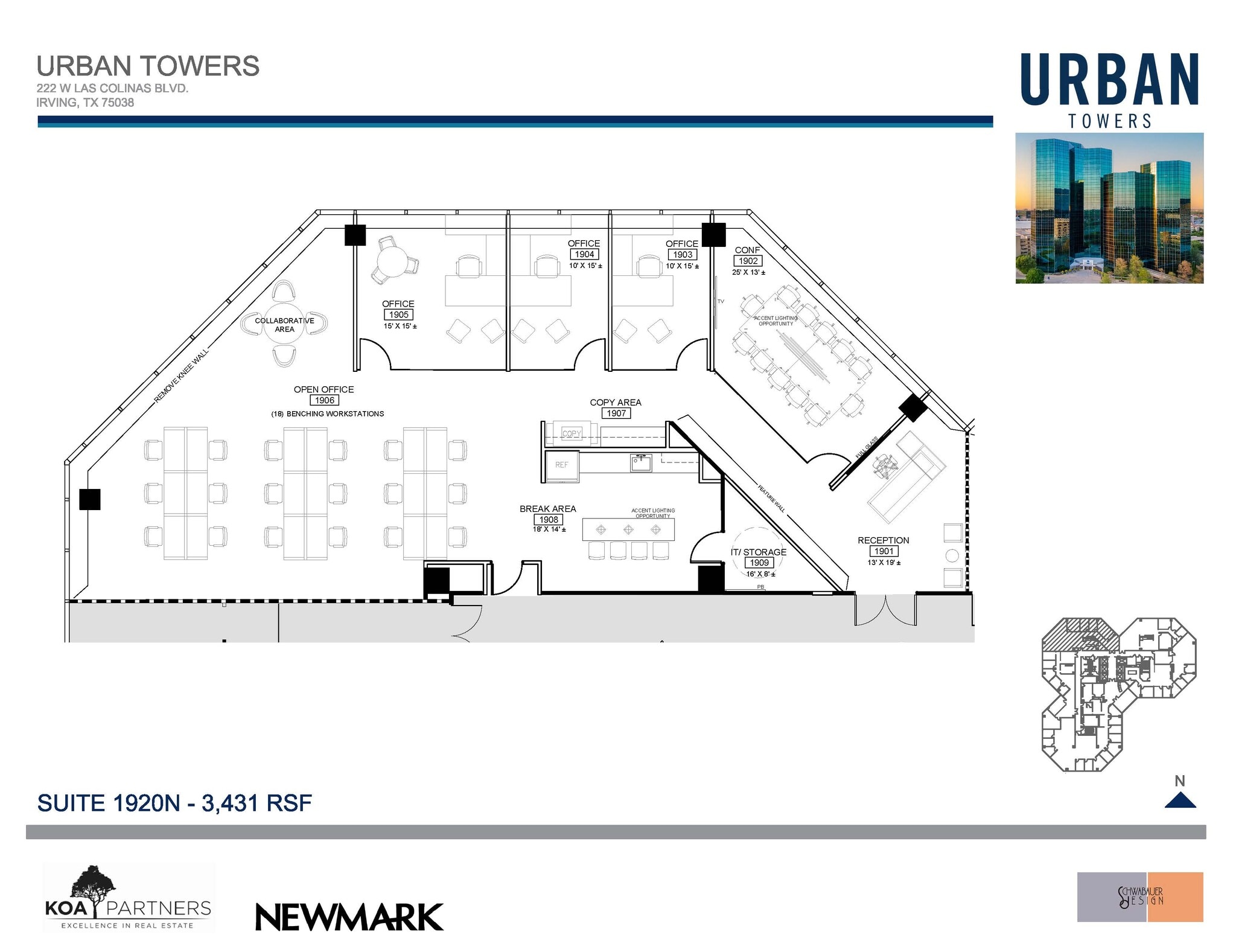 222 W Las Colinas Blvd, Irving, TX à louer Plan d’étage- Image 1 de 1