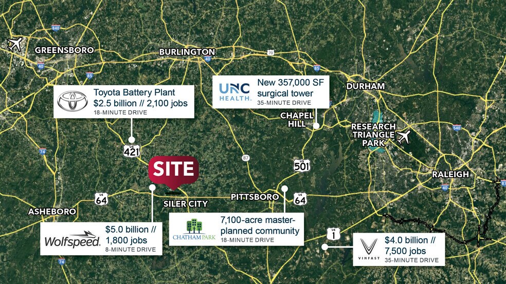 Loves Creek Church, Siler City, NC à vendre - Aérien - Image 2 de 3