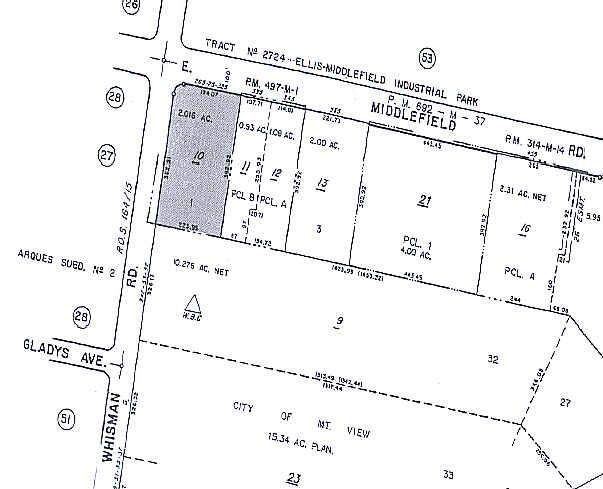 325 E Middlefield Rd, Mountain View, CA for lease - Plat Map - Image 1 of 1
