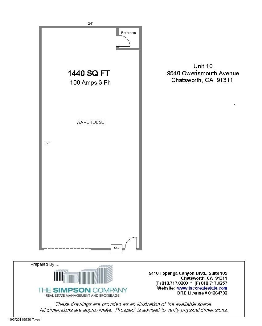 9530-9540 Owensmouth Ave, Chatsworth, CA for lease Floor Plan- Image 1 of 1
