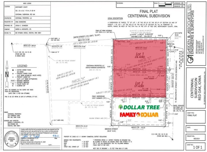 1205 N Broadway St, Red Oak, IA à vendre - Plan cadastral - Image 3 de 3