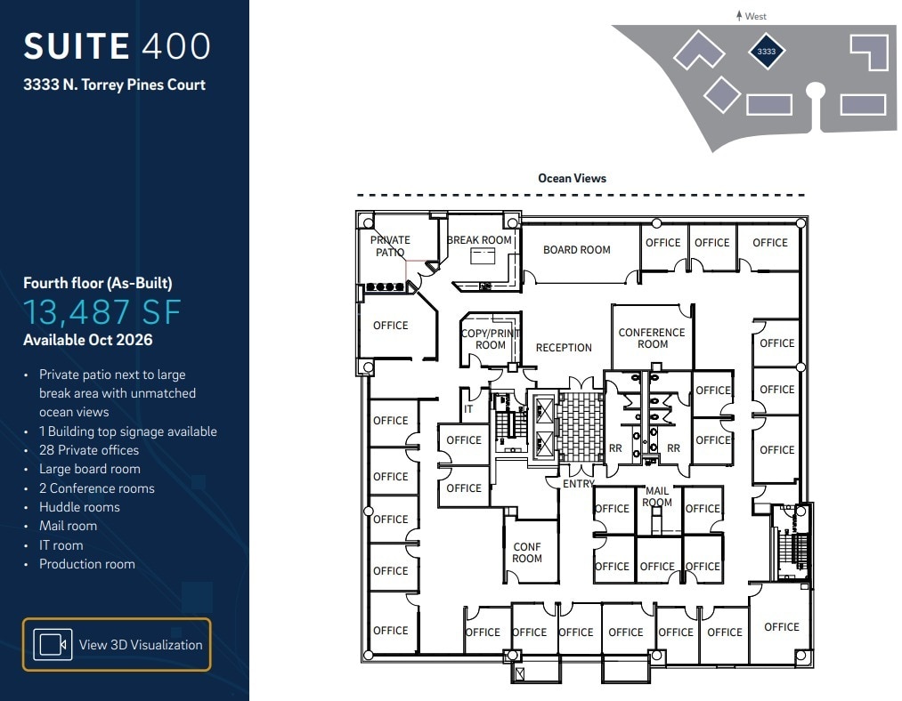 3333 N Torrey Pines Ct, La Jolla, CA for lease Floor Plan- Image 1 of 5