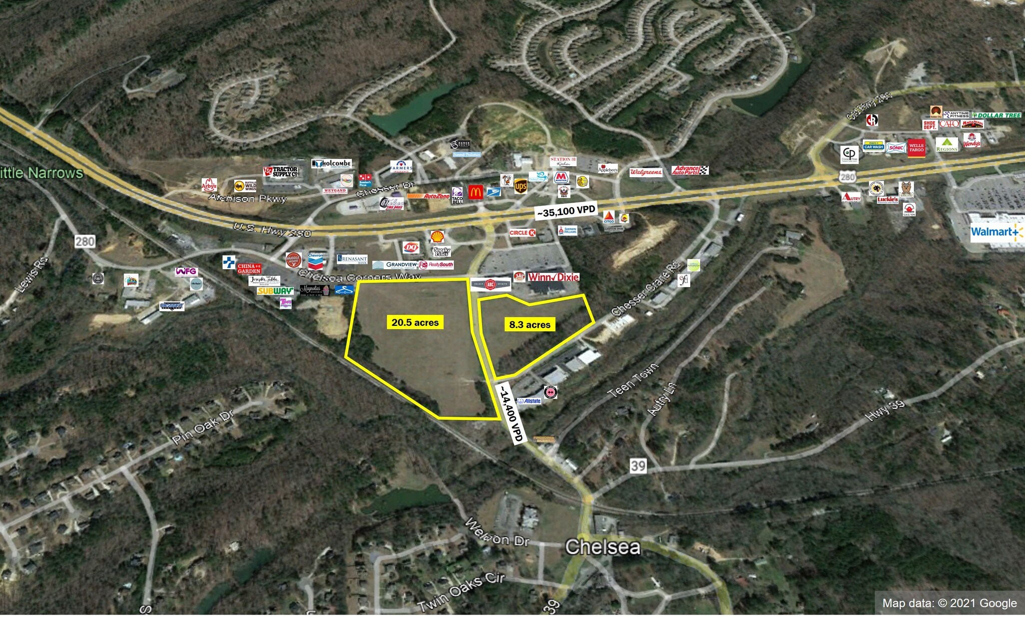 100 Blk-1 Chelsea Cors, Chelsea, AL for sale Aerial- Image 1 of 3