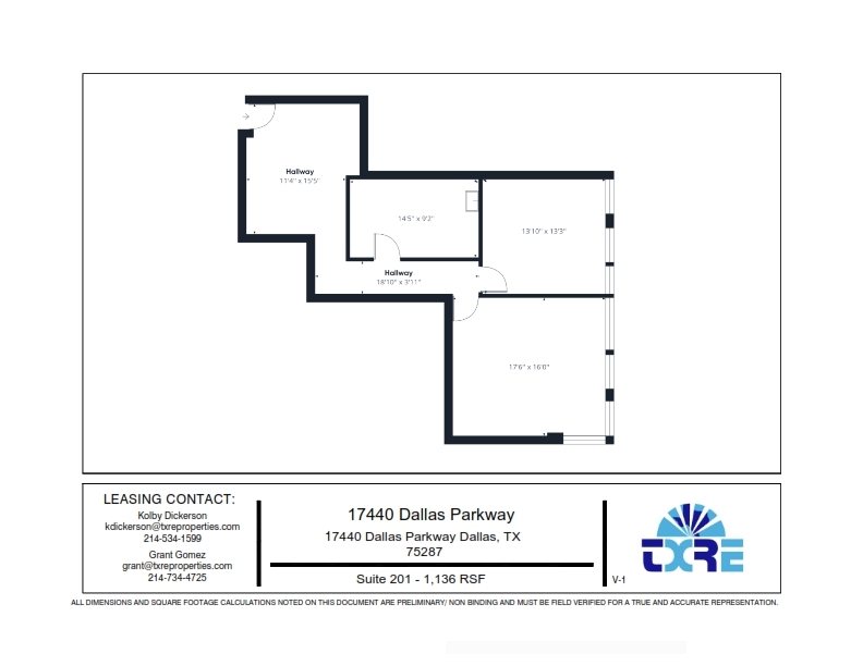 17440 N Dallas Pky, Dallas, TX for lease Floor Plan- Image 1 of 5