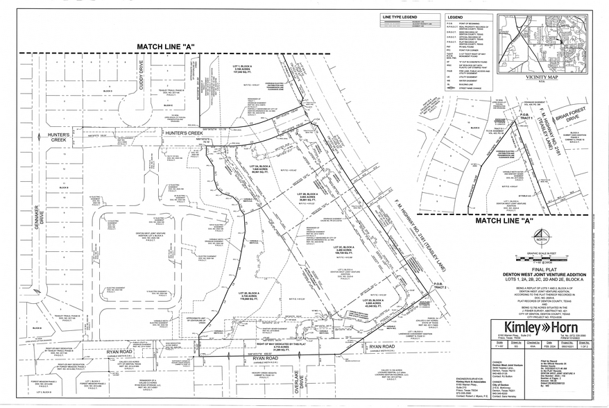 NWC Teasley Ln & Ryan Rd, Denton, TX à vendre - Plan cadastral - Image 2 de 3