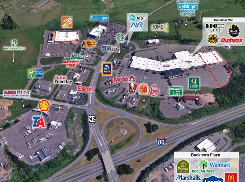 225 Columbia Mall Dr, Bloomsburg, PA à vendre - Aérien - Image 2 de 3