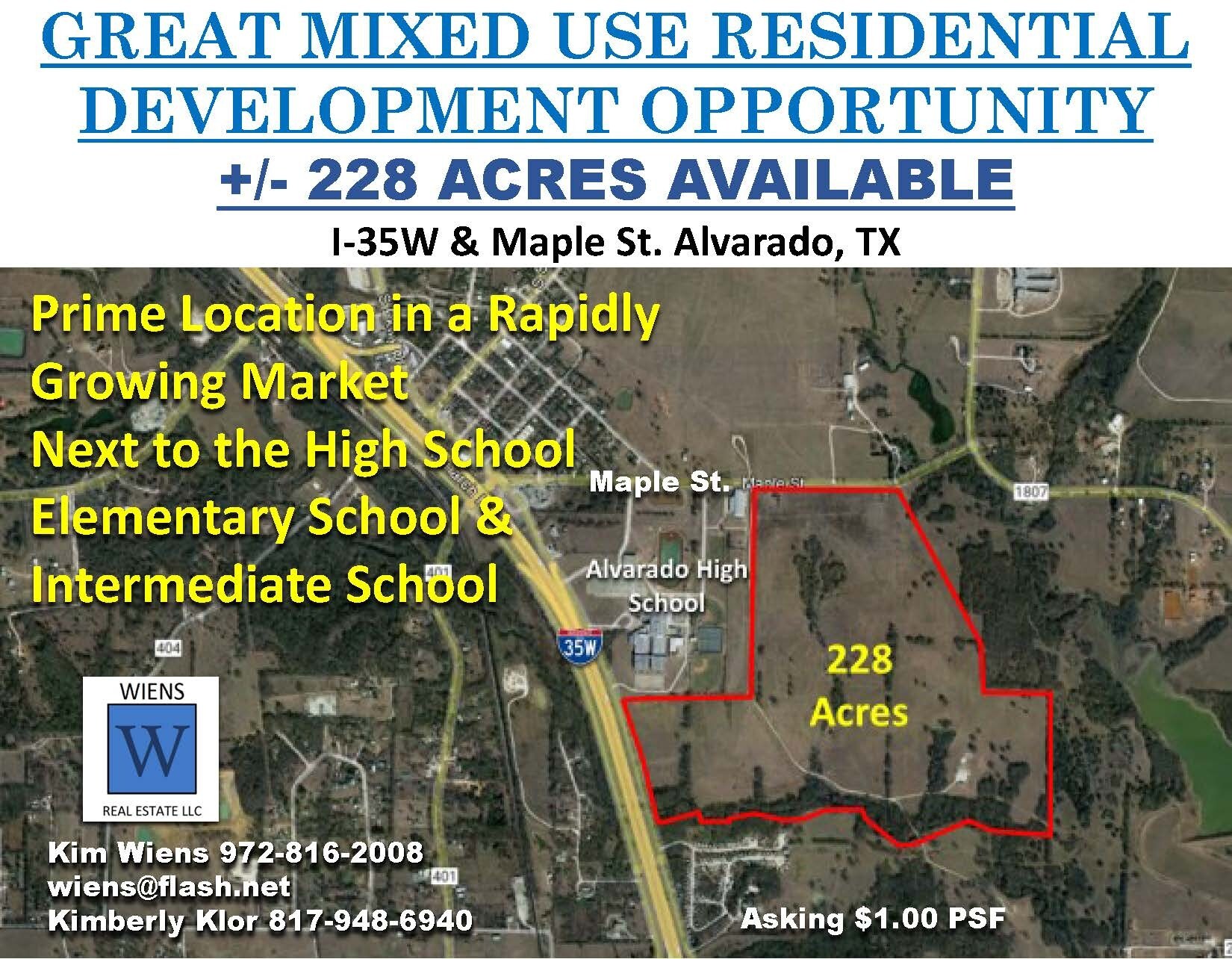 Maple St, Alvarado, TX for sale Aerial- Image 1 of 6