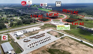 Commercial Corner- San Marcos & San Felipe, Cleveland, TX - aerial  map view