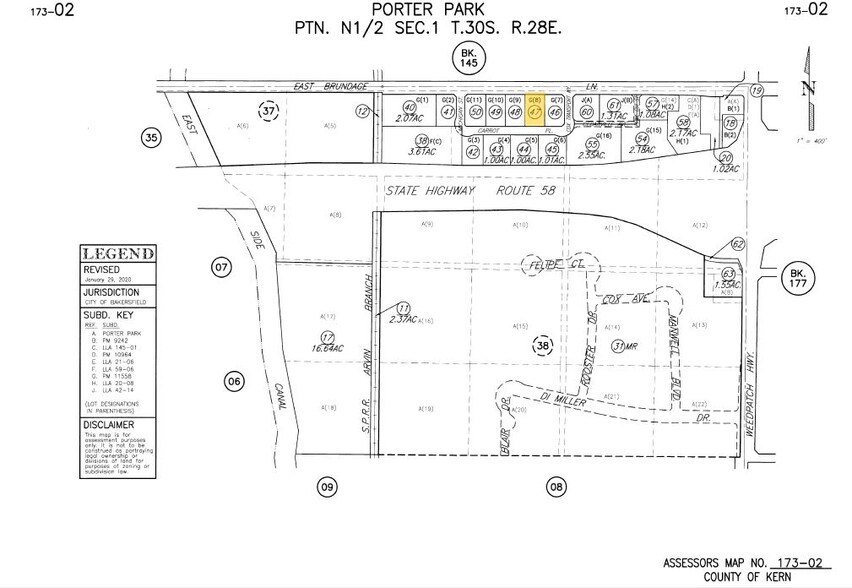 E Brundage Ln, Bakersfield, CA à vendre - Plan cadastral - Image 2 de 2