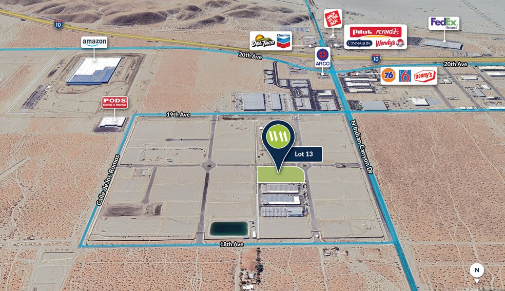 3.32-Acres N Indian Canyon Dr, Desert Hot Springs, CA à vendre - Aérien - Image 3 de 3