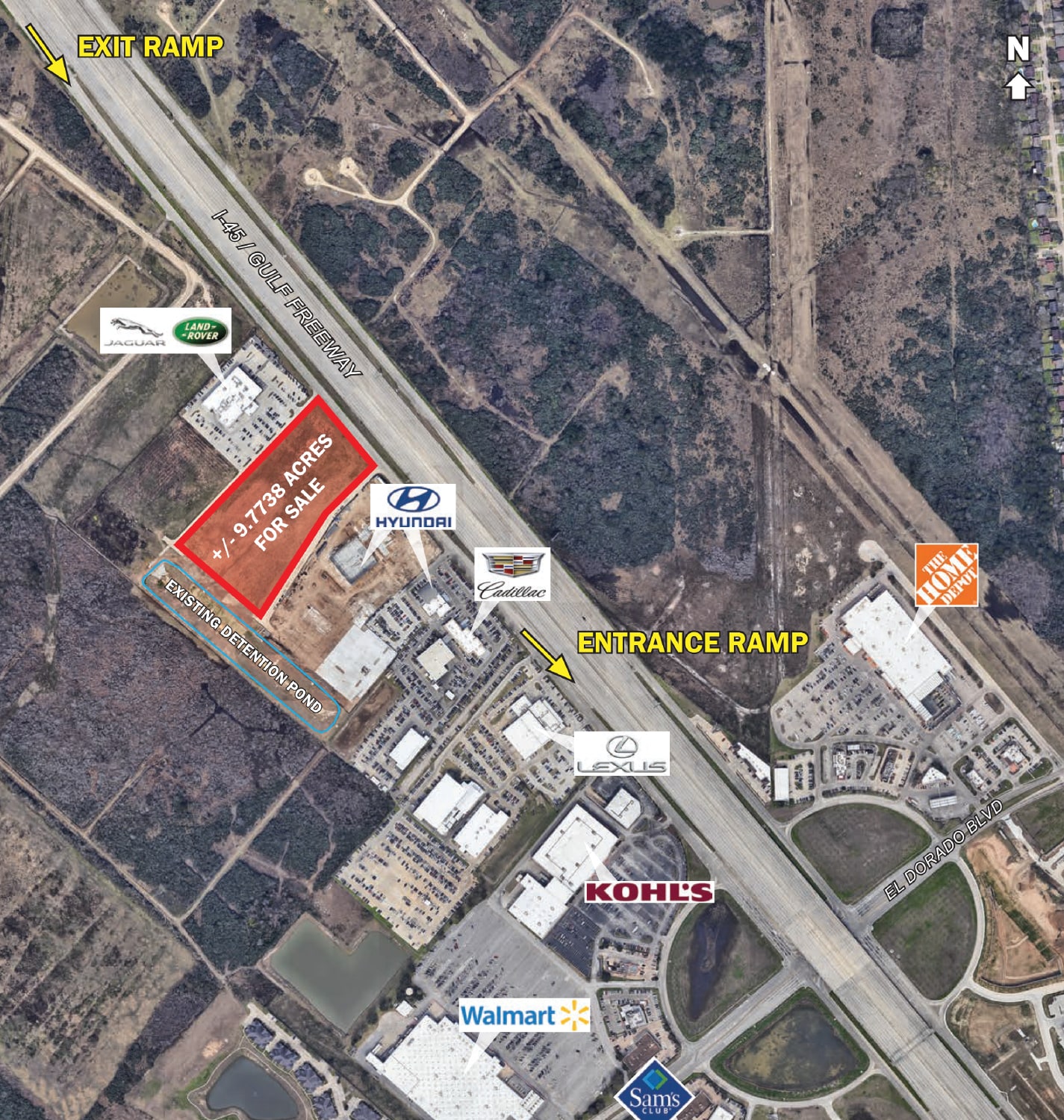 Gulf Fwy & El Dorado Blvd, Webster, TX for sale Aerial- Image 1 of 2