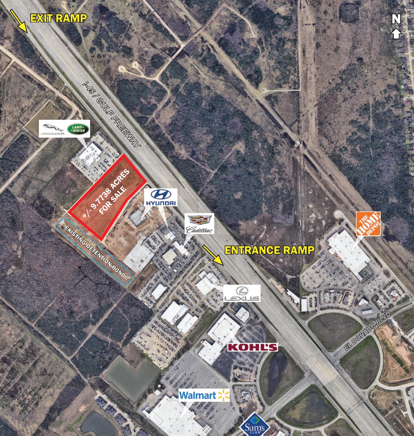 Gulf Fwy & El Dorado Blvd, Webster, TX à vendre Aérien- Image 1 de 2