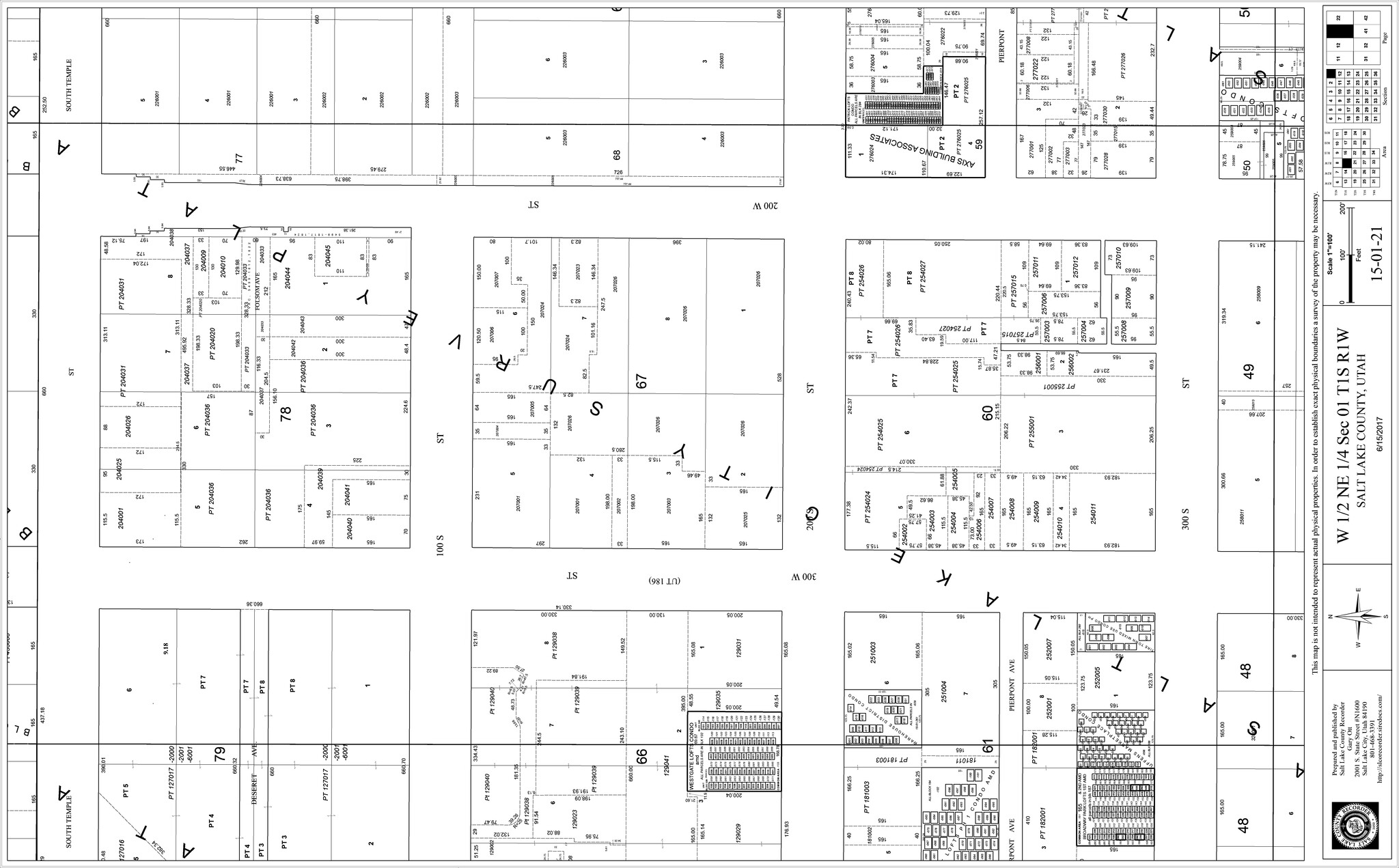 325-329 Pierpont Ave, Salt Lake City, UT for lease Plat Map- Image 1 of 2