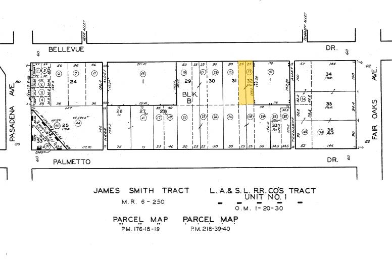 60-64 W Bellevue Dr, Pasadena, CA à vendre - Plan cadastral - Image 2 de 11