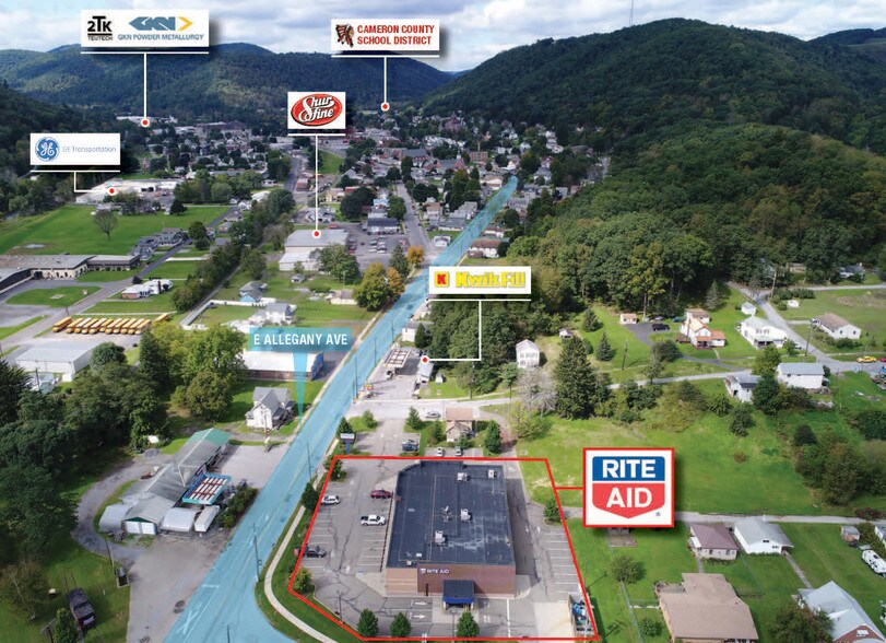 620 Allegheny Ave, Emporium, PA à vendre - Aérien - Image 3 de 5