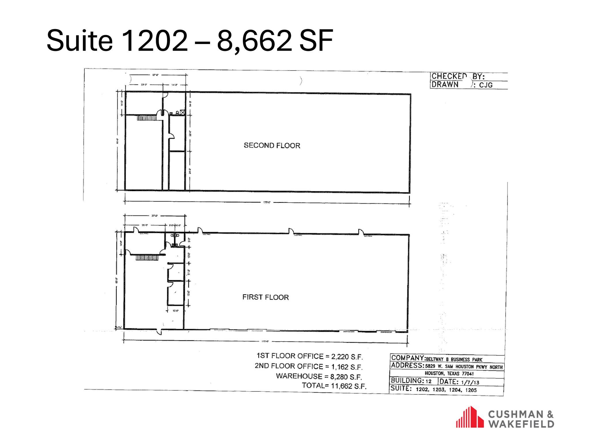 5829 W Sam Houston Pky N, Houston, TX à louer Plan d’étage- Image 1 de 1