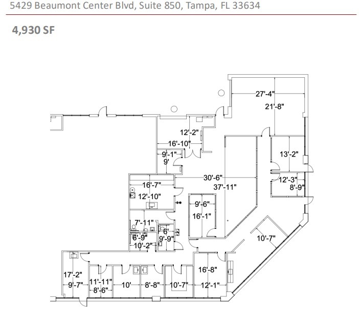 5402-5460 Beaumont Center Blvd, Tampa, FL à louer Plan d  tage- Image 1 de 1