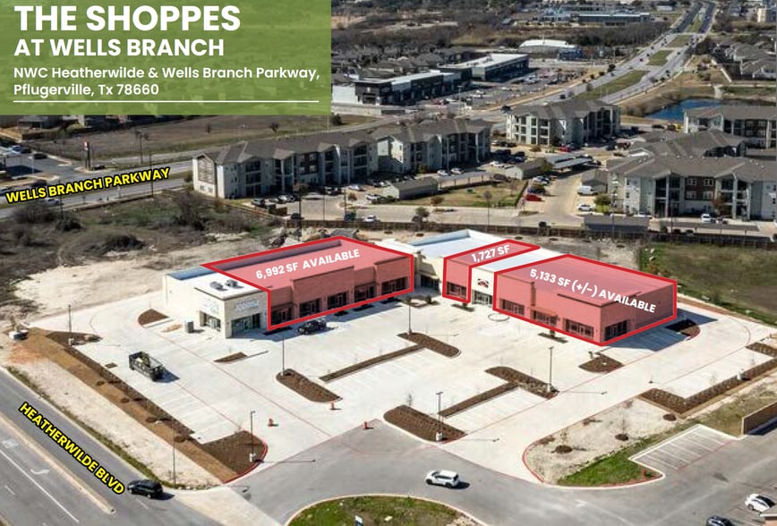 Heatherwide & Wells Branch Pkwy, Pflugerville, TX à louer - Photo du bâtiment - Image 3 de 9