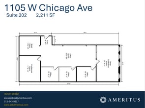 1105 W Chicago Ave, Chicago, IL à louer Plan d’étage- Image 1 de 2