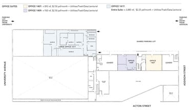 1405-1417 Addison St, Berkeley, CA à louer Plan d’étage- Image 2 de 7
