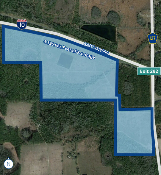 I-10 & CR 137 Interchange - 202 Acres, Wellborn, FL à vendre - Photo du b timent - Image 2 de 3