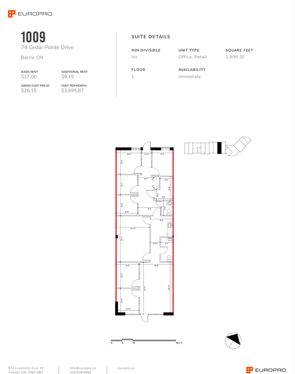 29-35 Cedar Pointe Dr, Barrie, ON for lease Floor Plan- Image 1 of 1