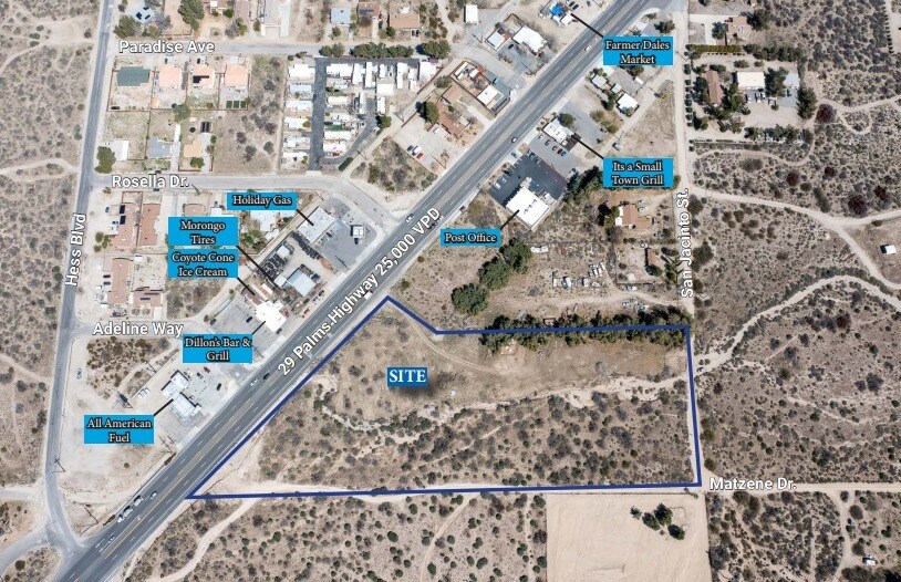 49577 29 Palms Hwy, Morongo Valley, CA for sale - Aerial - Image 2 of 2