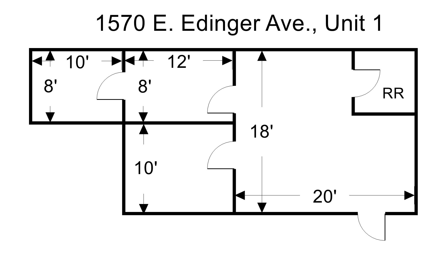 1580 E Edinger Ave, Santa Ana, CA à louer Plan d’étage- Image 1 de 6