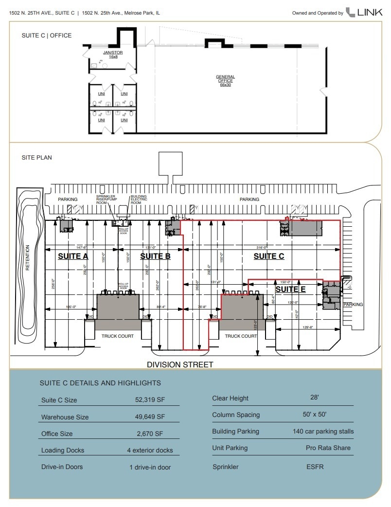 1502 N 25th Ave, Melrose Park, IL for lease Floor Plan- Image 1 of 1