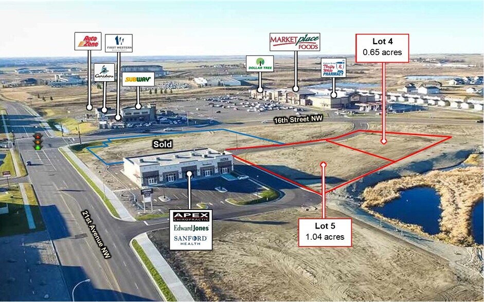 21st Ave NW, Minot, ND à vendre - Aérien - Image 1 de 5