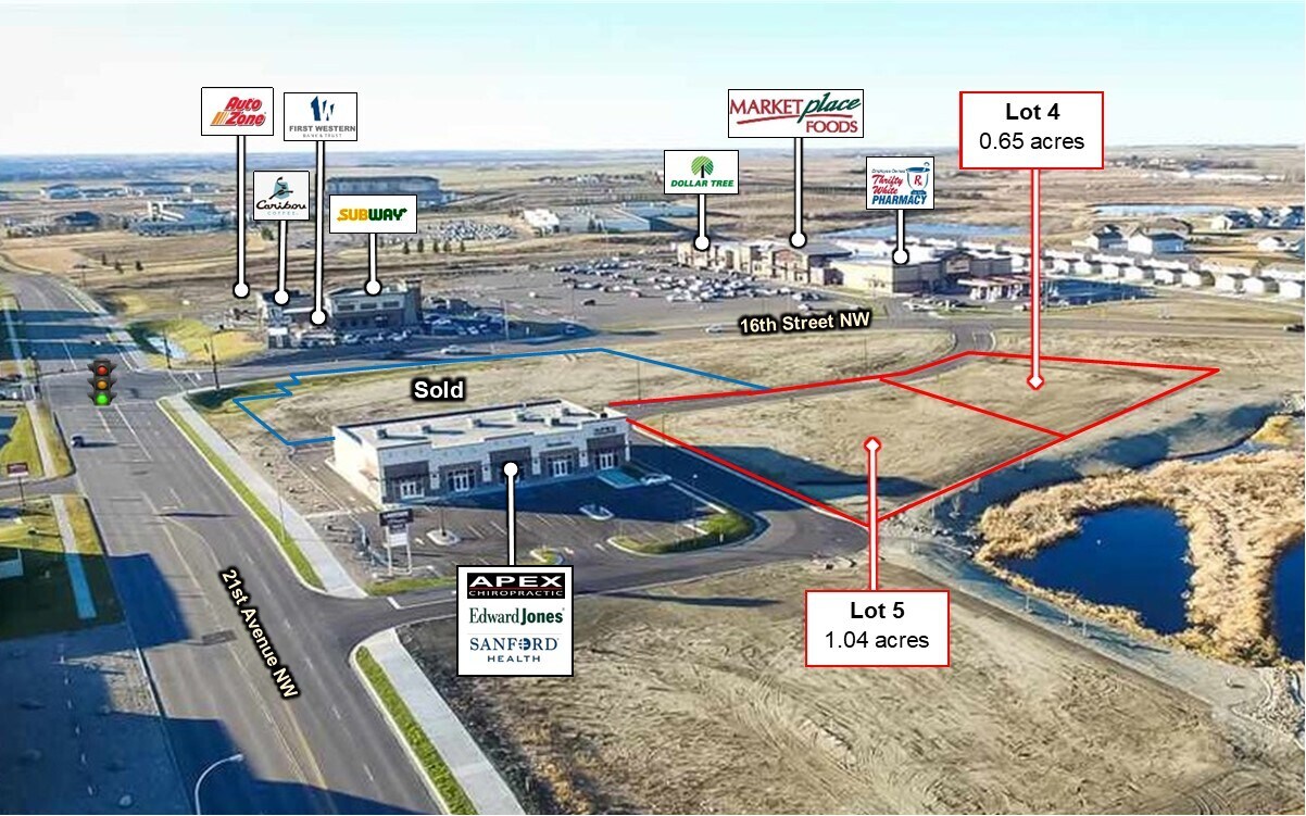 21st Ave NW, Minot, ND à vendre Aérien- Image 1 de 6