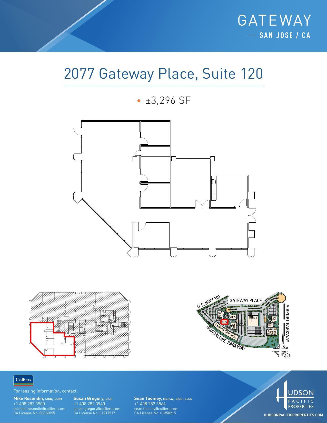 2033 Gateway Pl, San Jose, CA à louer Plan d’étage- Image 1 de 1
