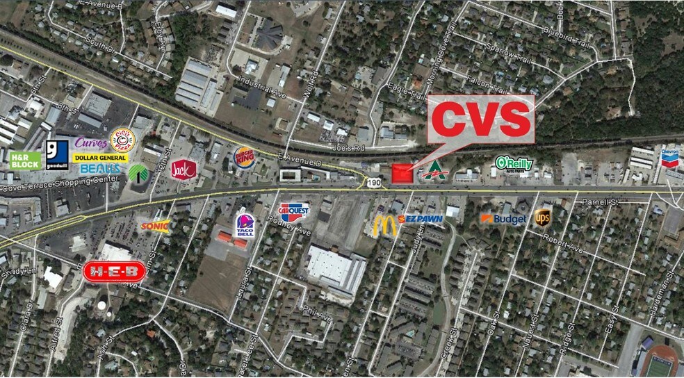 1407 E Highway 190, Copperas Cove, TX à louer - Aérien - Image 2 de 2