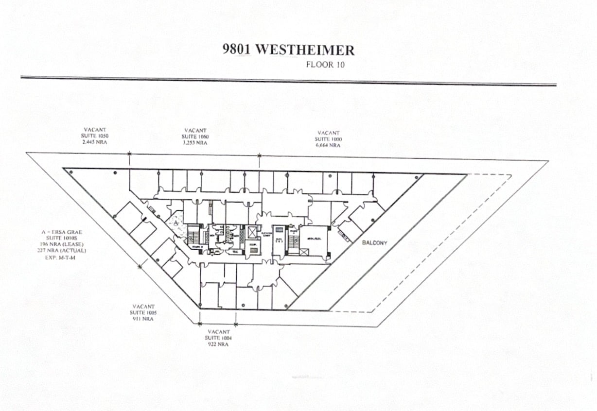 9801 Westheimer Rd, Houston, TX à louer Plan d’étage- Image 1 de 1