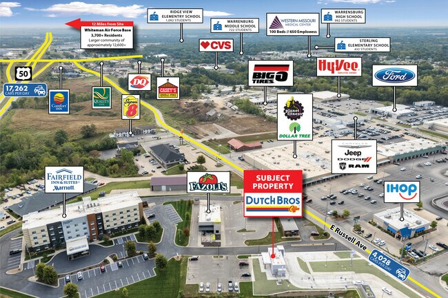 Plus de détails pour 325 E Russell Ave, Warrensburg, MO - Commerce de détail à vendre