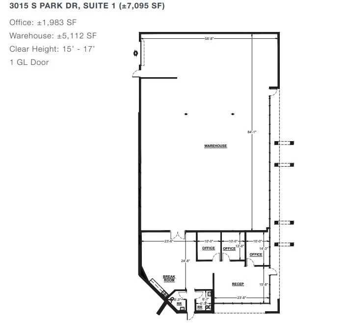 3015 S Park Dr, Tempe, AZ à louer Plan d’étage- Image 1 de 6