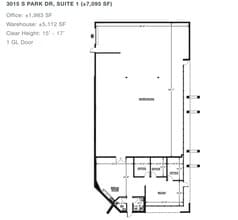 3015 S Park Dr, Tempe, AZ à louer Plan d’étage- Image 1 de 6