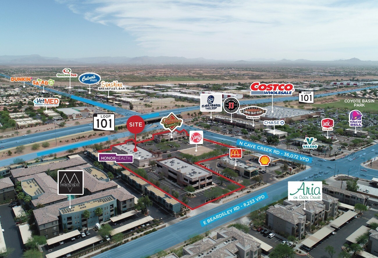 Shops at Cave Creek Office Bldg & PAD portefeuille de 4 propriétés à vendre sur LoopNet.ca Aérien- Image 1 de 9