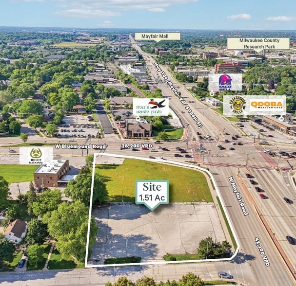 Hwy 100 & Bluemond Rd, Wauwatosa, WI for lease - Aerial - Image 2 of 2