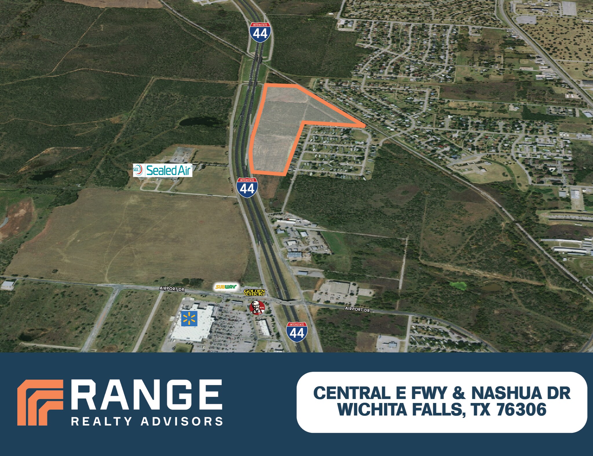 Central E Fwy fwy, Wichita Falls, TX à vendre Aérien- Image 1 de 2