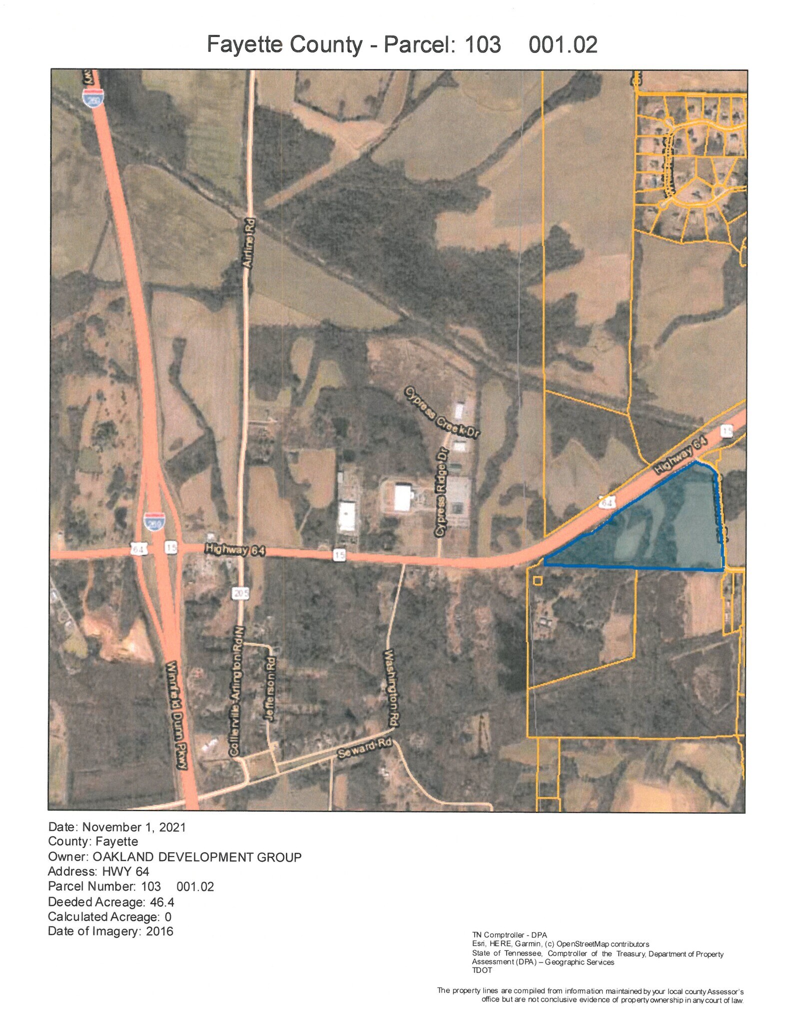 Hwy 64, Eads, TN à vendre Plan cadastral- Image 1 de 1