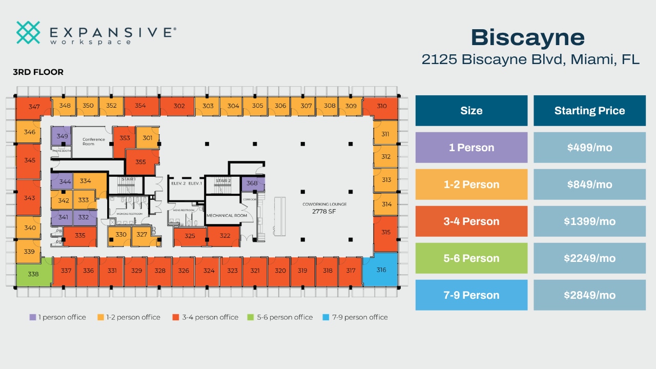 2125 Biscayne Blvd, Miami, FL à louer Plan d’étage- Image 1 de 5
