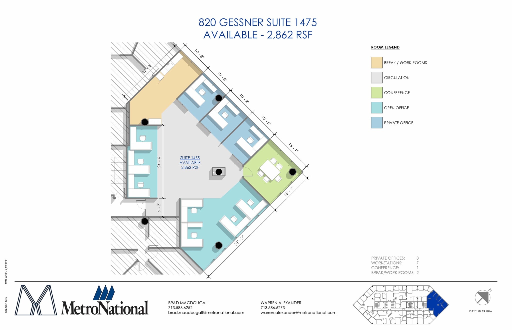 820 Gessner Rd, Houston, TX à louer Plan d’étage- Image 1 de 2