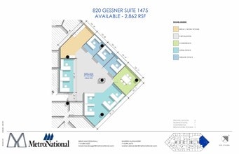 820 Gessner Rd, Houston, TX à louer Plan d’étage- Image 1 de 2