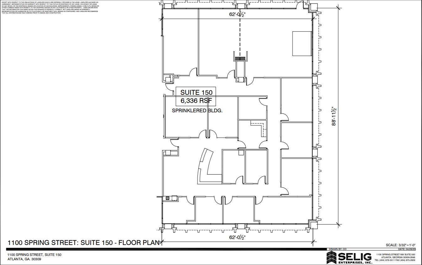1100 Spring St NW, Atlanta, GA à louer Plan d’étage- Image 1 de 1