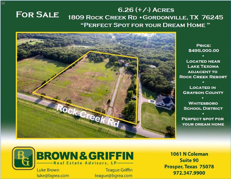 1809 Rock Creek Rd, Gordonville, TX for sale - Building Photo - Image 1 of 16