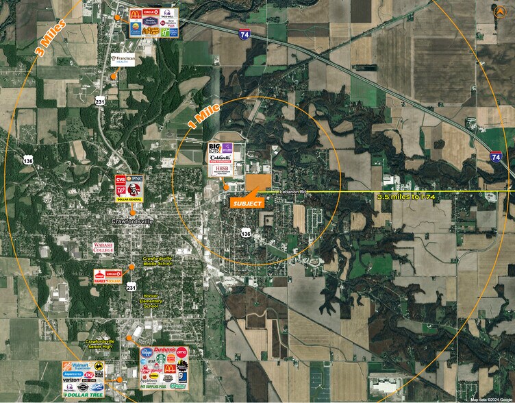 716 N Englewood Dr, Crawfordsville, IN à louer - Aérien - Image 2 de 2