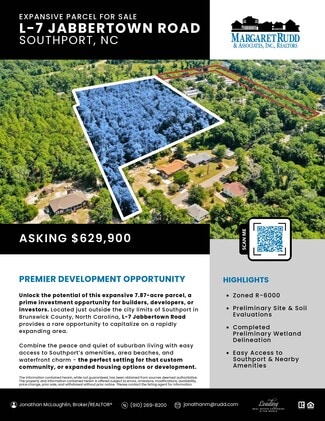 Plus de détails pour L-7 Jabbertown Road, Southport, NC - Terrain à vendre