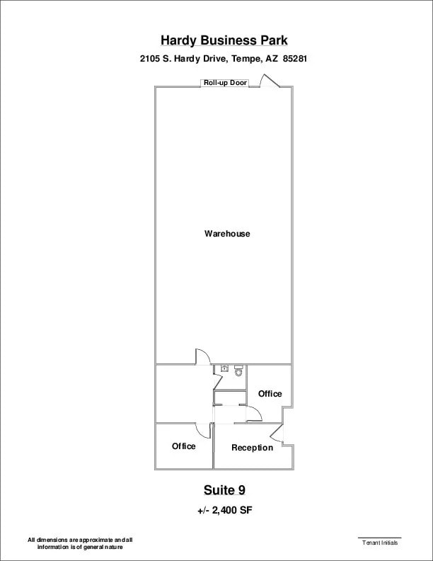 2105 S Hardy Dr, Tempe, AZ à louer Plan d’étage- Image 1 de 1