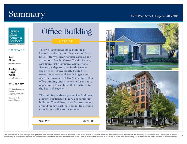 1598 Pearl St, Eugene, OR à vendre - Photo du bâtiment - Image 3 de 7